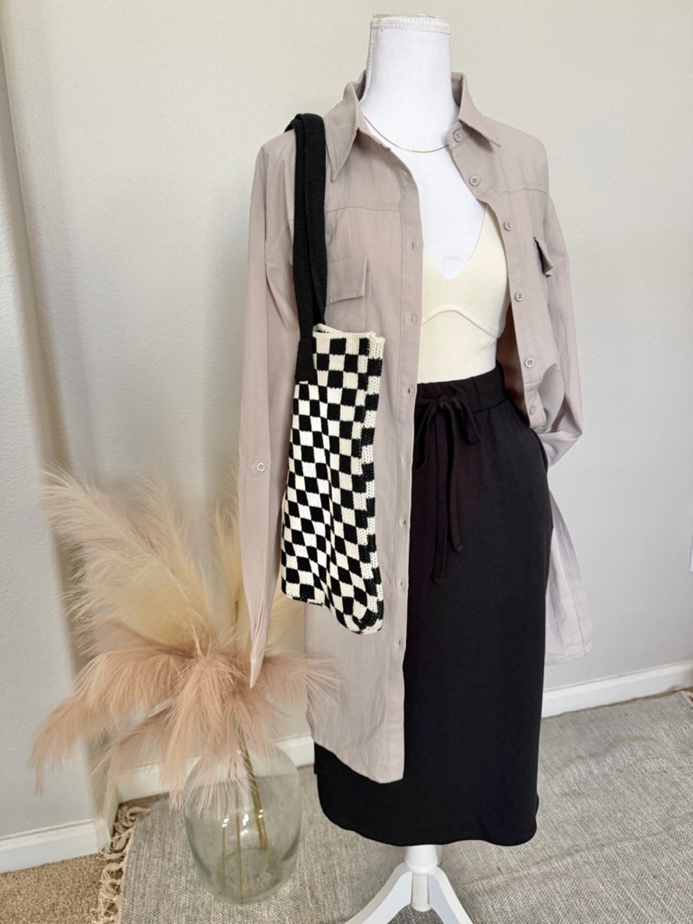 NWT Leia n co - Cotton and Linen Gray Button Up Tunic